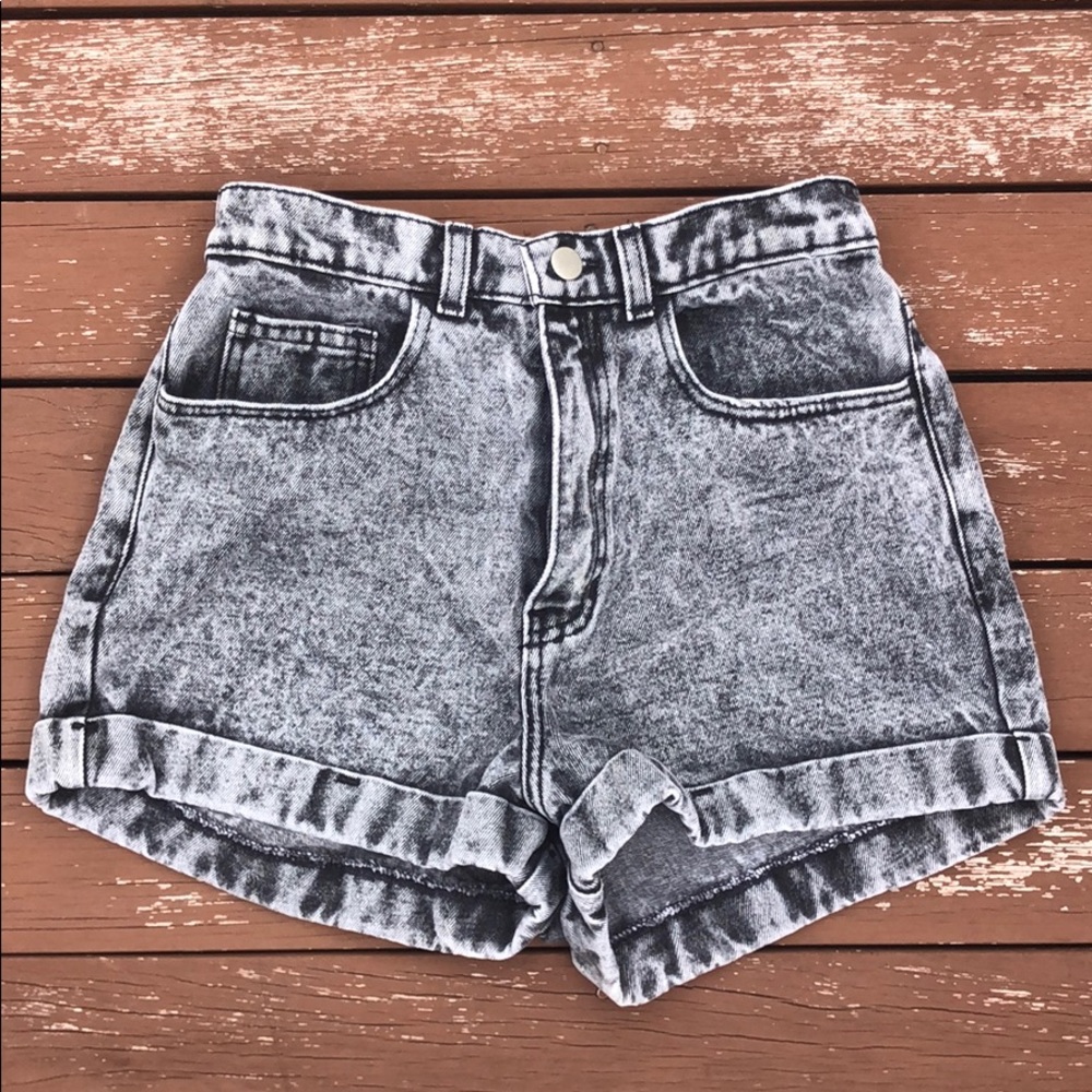 American Apparel High-Waisted Jean Shorts